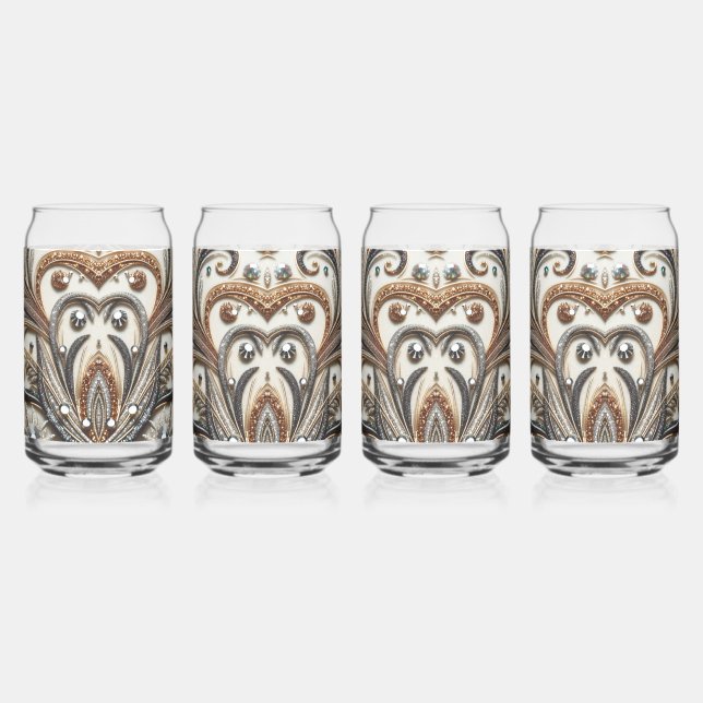 Vaso Con Forma De Lata Patrón floral brillante con piedra gemela (Izquierda)