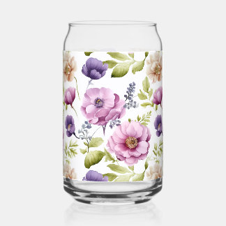 Vaso Con Forma De Lata Patrón floral púrpura de la Sinfonía de la Bloom R