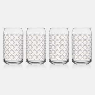 Vaso Con Forma De Lata Patrón geométrico islámico beige