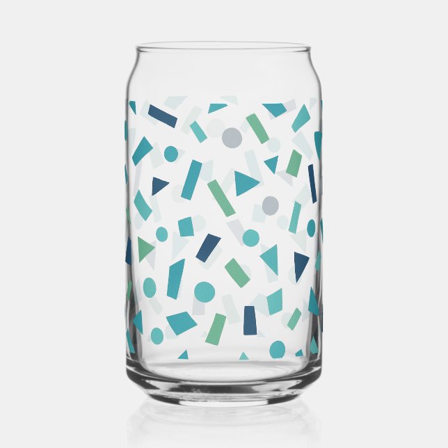 Vaso Con Forma De Lata Patrón geométrico retro - Diseño de estilo Memphis (Anverso)