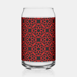 Vaso Con Forma De Lata Patrón geométrico rojo negro sin fisuras