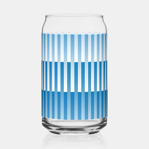 Vaso Con Forma De Lata Patrón rayado azul blanco