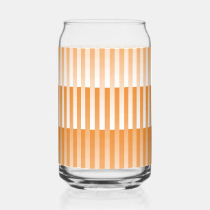 Vaso Con Forma De Lata Patrón rayado blanco naranja