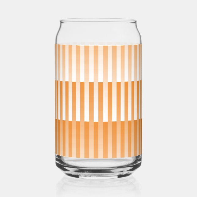 Vaso Con Forma De Lata Patrón rayado blanco naranja (Anverso)