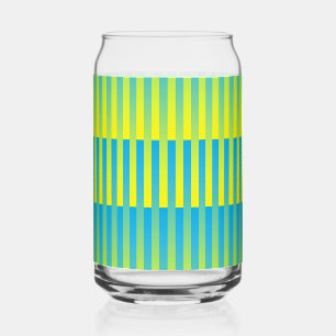 Vaso Con Forma De Lata Patrón rayado verde amarillo azul