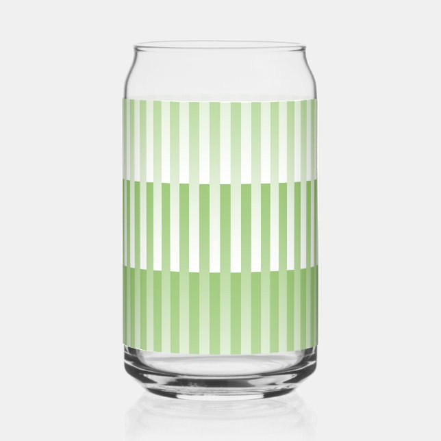 Vaso Con Forma De Lata Patrón rayado verde blanco (Anverso)