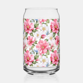 Vaso Con Forma De Lata Patrón Rosa delgado de la armonía rosada