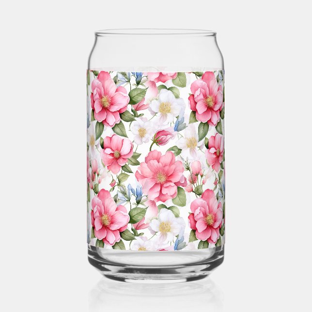 Vaso Con Forma De Lata Patrón Rosa delgado de la armonía rosada (Anverso)