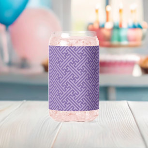 Vaso Con Forma De Lata Patrón Sayagata, japonés, púrpura y rosa