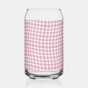 Vaso Con Forma De Lata Patrón sin fisuras de cuadros escoceses rosados y
