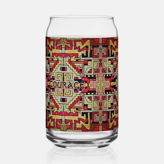 Vaso Con Forma De Lata Patrón tribal/étnico geométrico (Reverso )