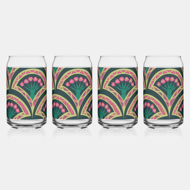 Vaso Con Forma De Lata patrón verde en forma de cáscara (Anverso)