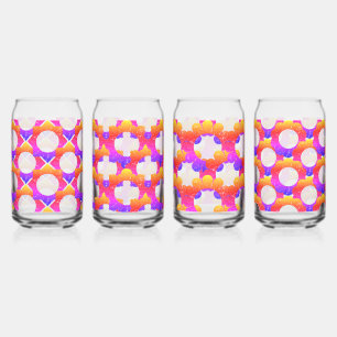Vaso Con Forma De Lata Patrones Florales Felices