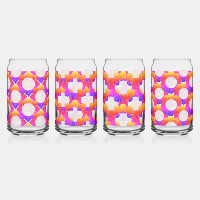 Vaso Con Forma De Lata Patrones Florales Felices (Anverso)