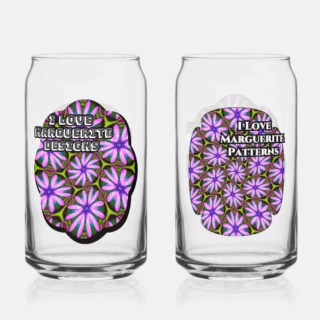 Vaso Con Forma De Lata Patrones margueritas púrpura (Anverso)