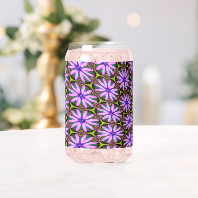 Vaso Con Forma De Lata Patrones margueritas púrpura (Insitu (Boda))