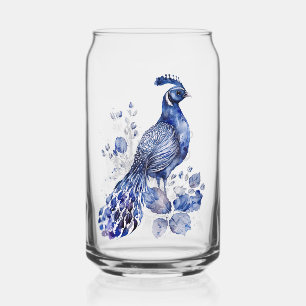 Vaso Con Forma De Lata Pavo de pavo real de estilo Delft azul y blanco co