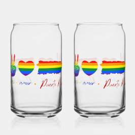 Vaso Con Forma De Lata Paz Amor Puerto Rico