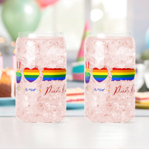 Vaso Con Forma De Lata Paz Amor Puerto Rico
