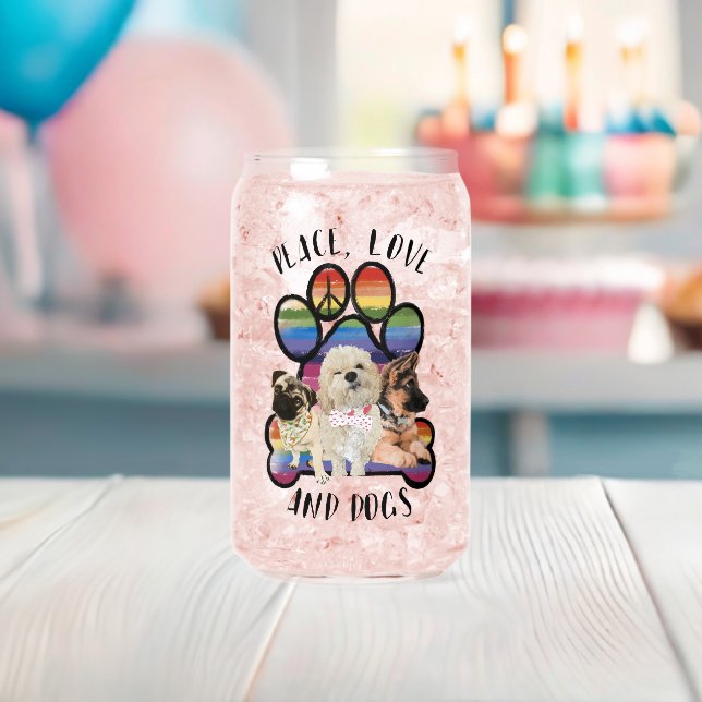 Vaso Con Forma De Lata Paz, amor y perros (Insitu (Baby Shower))
