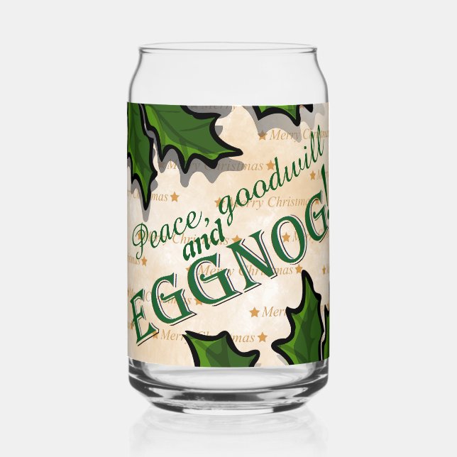 Vaso Con Forma De Lata Peace, Goodwill and Eggnog Christmas (Anverso)