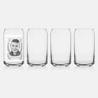 Vaso Con Forma De Lata Peaceful Kid Custom Glass - World Peace Day Design