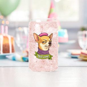 Vaso Con Forma De Lata Pegatina de Chihuahua descarado 
