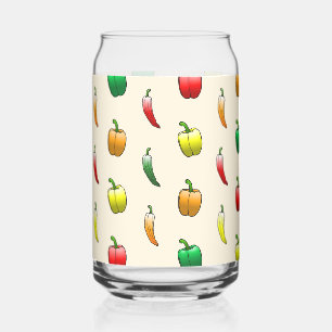 Vaso Con Forma De Lata Peppers con hormigón y pimientos dulces largos