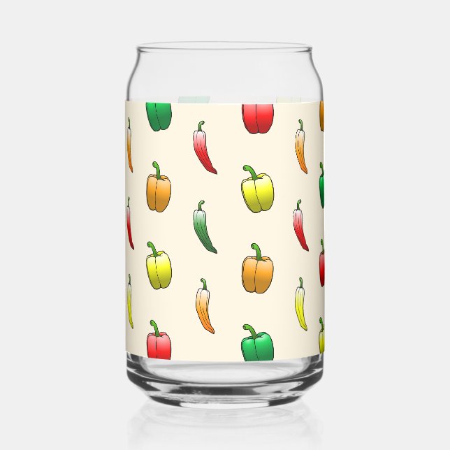 Vaso Con Forma De Lata Peppers con hormigón y pimientos dulces largos (Anverso)