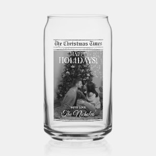 Vaso Con Forma De Lata Periódico Qué Año Foto Navidad Blanco Negro