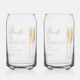 Vaso Con Forma De Lata Perlas Y Ducha De Novias Prosecco