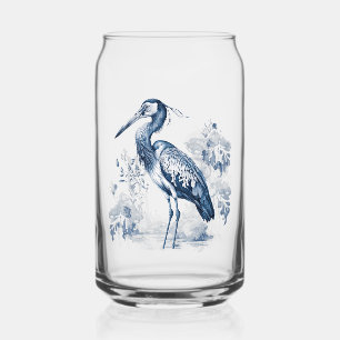 Vaso Con Forma De Lata Perón con flores de estilo Delft azul y blanco