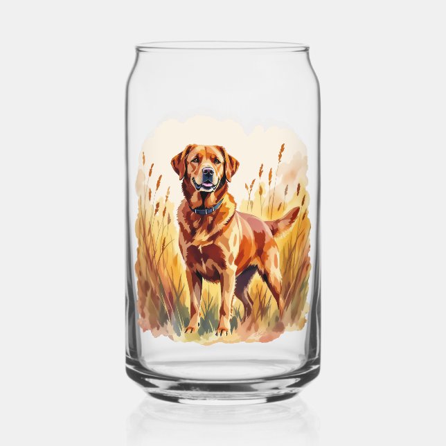 Vaso Con Forma De Lata Perro Labrador Retriever Fox Rojo (Anverso)