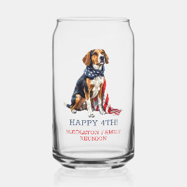 Vaso Con Forma De Lata Perro Patriótico Hound Personalizado