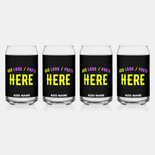 VASO CON FORMA DE LATA PERSONALIZABLE MODERNO ESTILO NEGRO VERIFICADO MAR