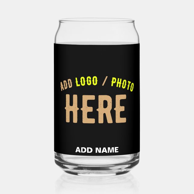 VASO CON FORMA DE LATA PERSONALIZABLE MODERNO ESTILO NEGRO VERIFICADO MAR (Anverso)