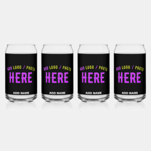 VASO CON FORMA DE LATA PERSONALIZABLE MODERNO ESTILO NEGRO VERIFICADO MAR