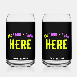 VASO CON FORMA DE LATA PERSONALIZABLE MODERNO ESTILO NEGRO VERIFICADO MAR