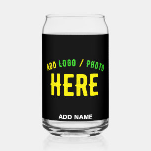 VASO CON FORMA DE LATA PERSONALIZABLE MODERNO ESTILO NEGRO VERIFICADO MAR