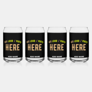 VASO CON FORMA DE LATA PERSONALIZABLE MODERNO ESTILO NEGRO VERIFICADO MAR