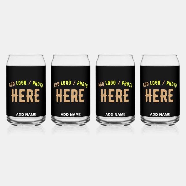 VASO CON FORMA DE LATA PERSONALIZABLE MODERNO ESTILO NEGRO VERIFICADO MAR (Anverso)