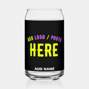 VASO CON FORMA DE LATA PERSONALIZABLE MODERNO ESTILO NEGRO VERIFICADO MAR