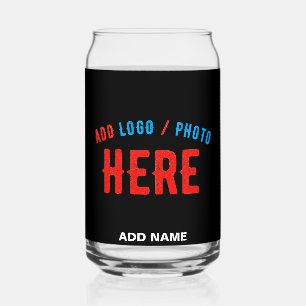 VASO CON FORMA DE LATA PERSONALIZABLE MODERNO ESTILO NEGRO VERIFICADO MAR