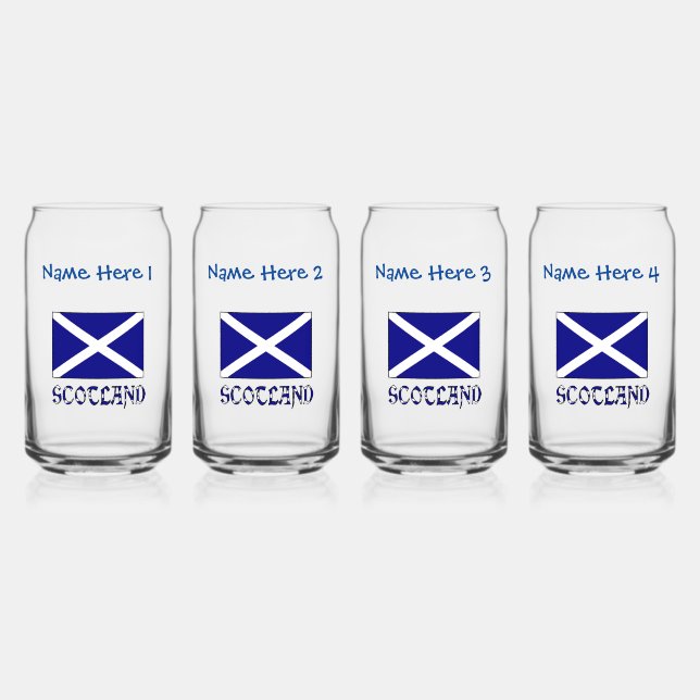 Vaso Con Forma De Lata Personalización azul de la bandera escocesa (Anverso)