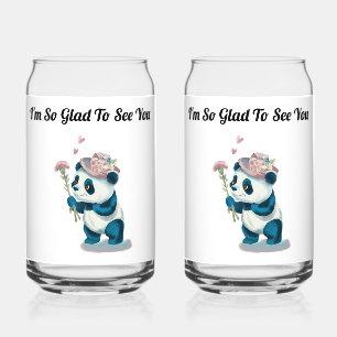 Vaso Con Forma De Lata Personalización del vidrio Panda Soda