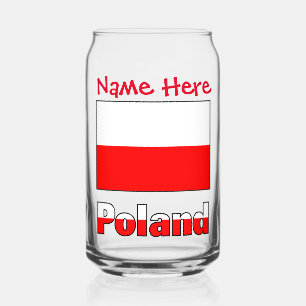 Vaso Con Forma De Lata Personalización Roja de la Bandera de Polonia