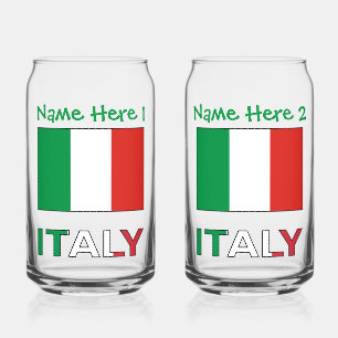 Vaso Con Forma De Lata Personalización verde de la bandera italiana y la 