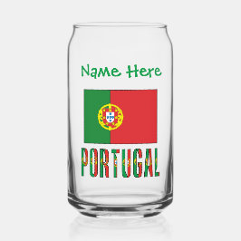 Vaso Con Forma De Lata Personalización verde de la bandera portuguesa de 