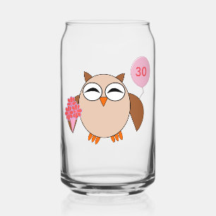 Vaso Con Forma De Lata Personalizado Age Birthday Owl