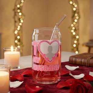 Vaso Con Forma De Lata Personalizado Amo a mi esposo – Agregar foto y nom